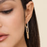 14K Yellow Gold Diamond Link Hollow Chain Drop Earrings - 0.3 ct