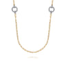 14K Yellow Gold Diamond Link Station Necklace - 1.75 ct