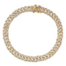 14K Yellow Gold Diamond Link Tennis Bracelet - 3.34 ct