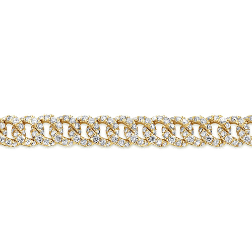 14K Yellow Gold Diamond Link Tennis Bracelet - 3.34 ct - Shot 2
