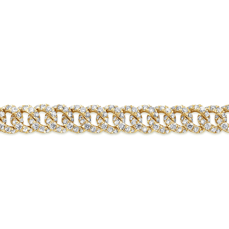 14K Yellow Gold Diamond Link Tennis Bracelet - 3.34 ct - Shot 2