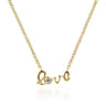 14K Yellow Gold Diamond Love Pendant Necklace - 0.03 ct