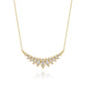 14K Yellow Gold Diamond Marquise Bar Necklace - 0.75 ct