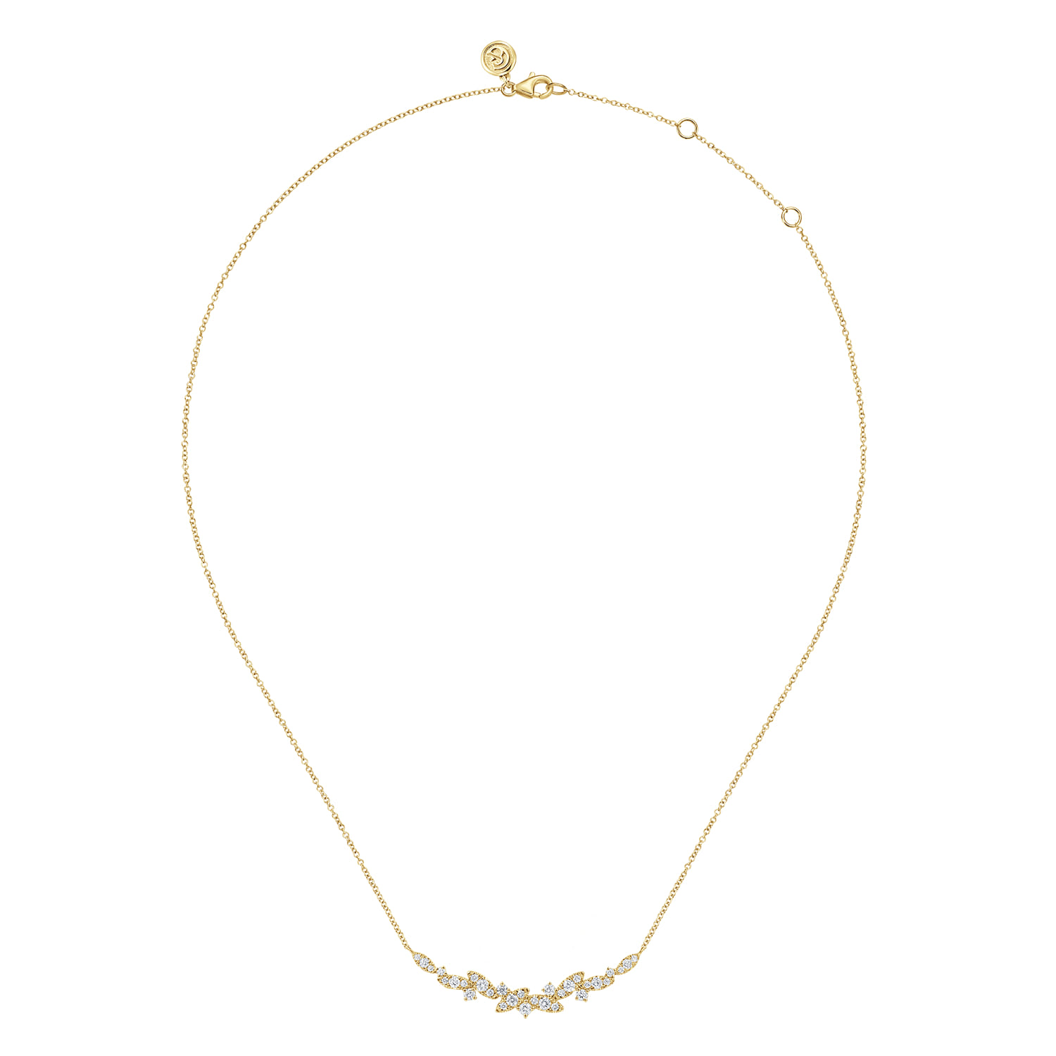 14K Yellow Gold Diamond Marquise Bar Necklace - Shot 2