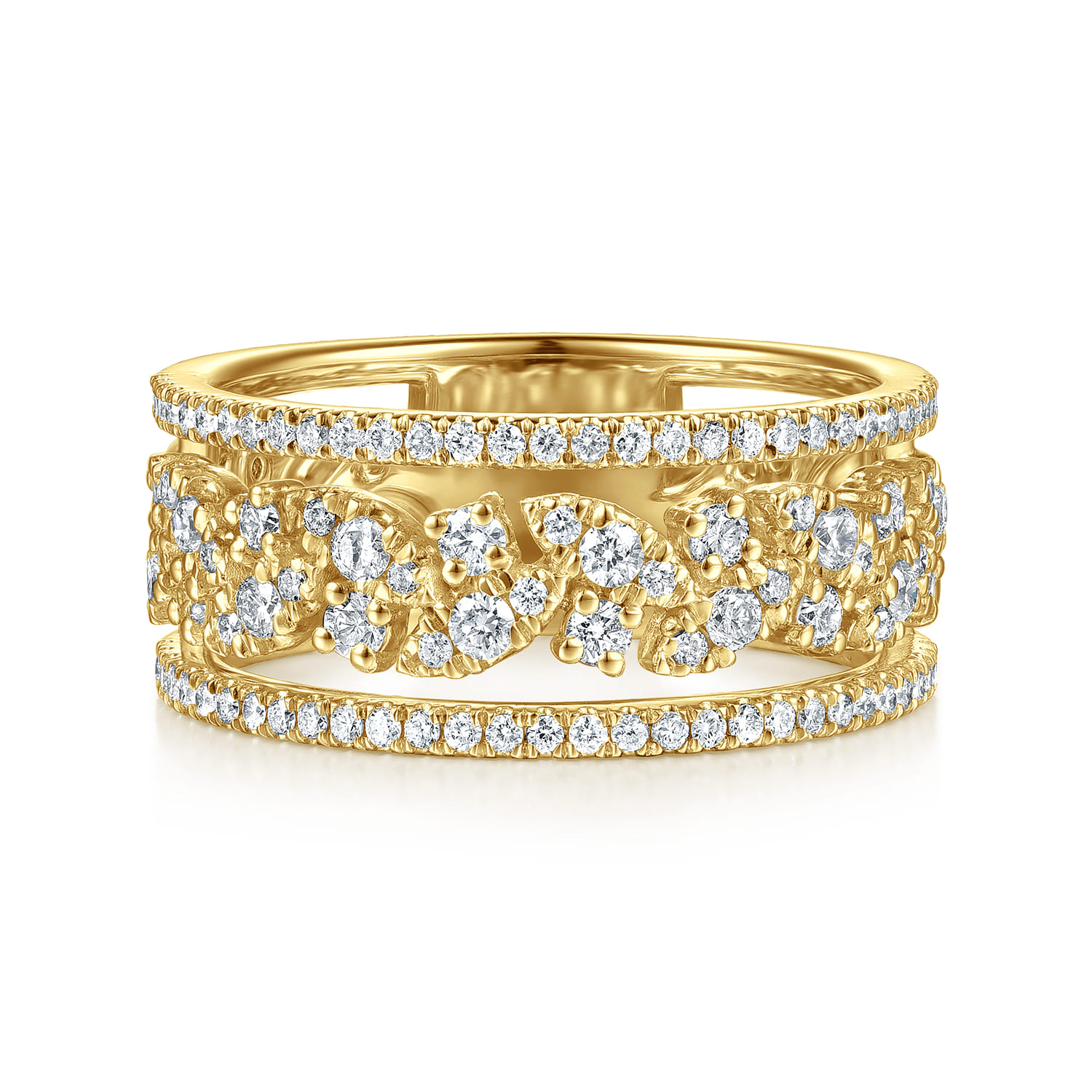 14K Yellow Gold Diamond Marquise Easy Stackable Ring - 0.65 ct - Shot 1