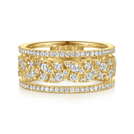 14K Yellow Gold Diamond Marquise Easy Stackable Ring
