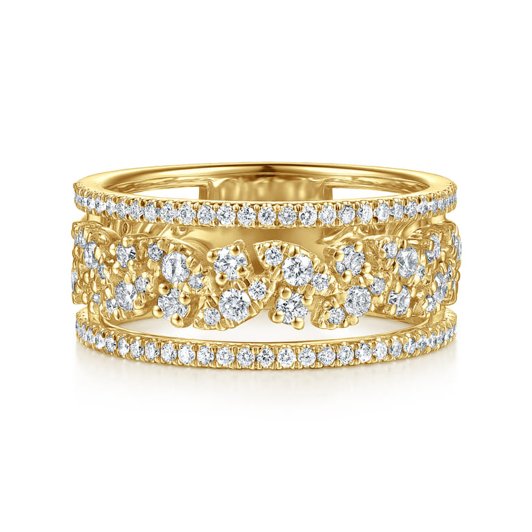 14K Yellow Gold Diamond Marquise Easy Stackable Ring - 0.65 ct - Shot 1