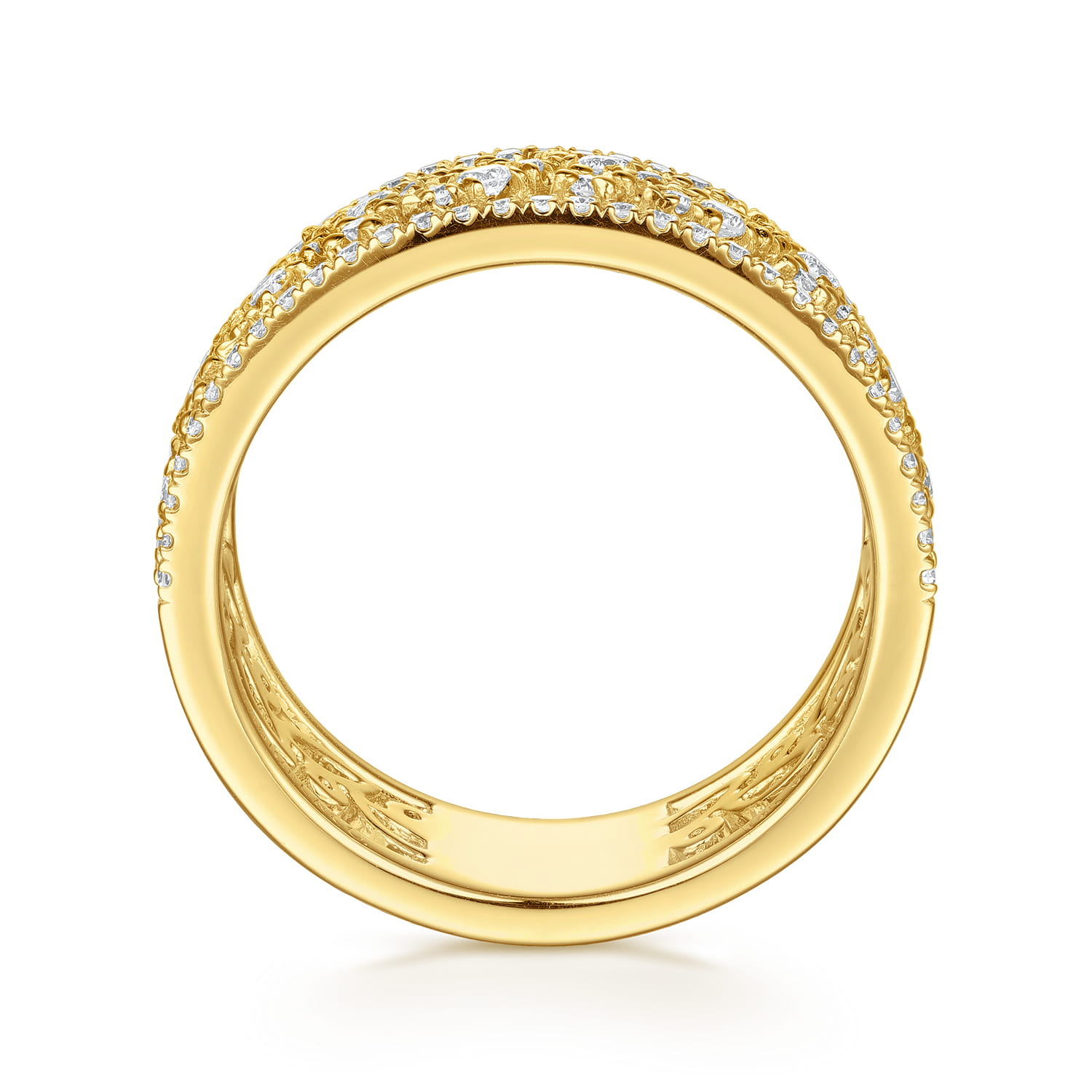 14K Yellow Gold Diamond Marquise Easy Stackable Ring - 0.65 ct - Shot 2