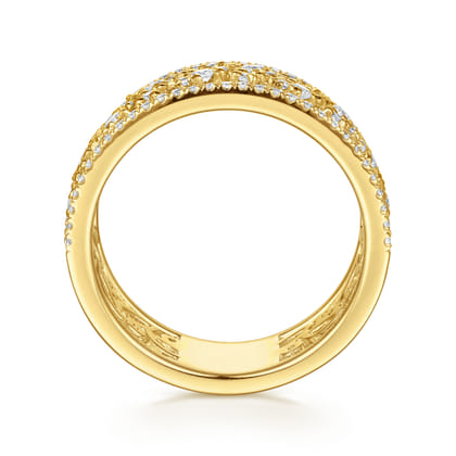 14K Yellow Gold Diamond Marquise Easy Stackable Ring