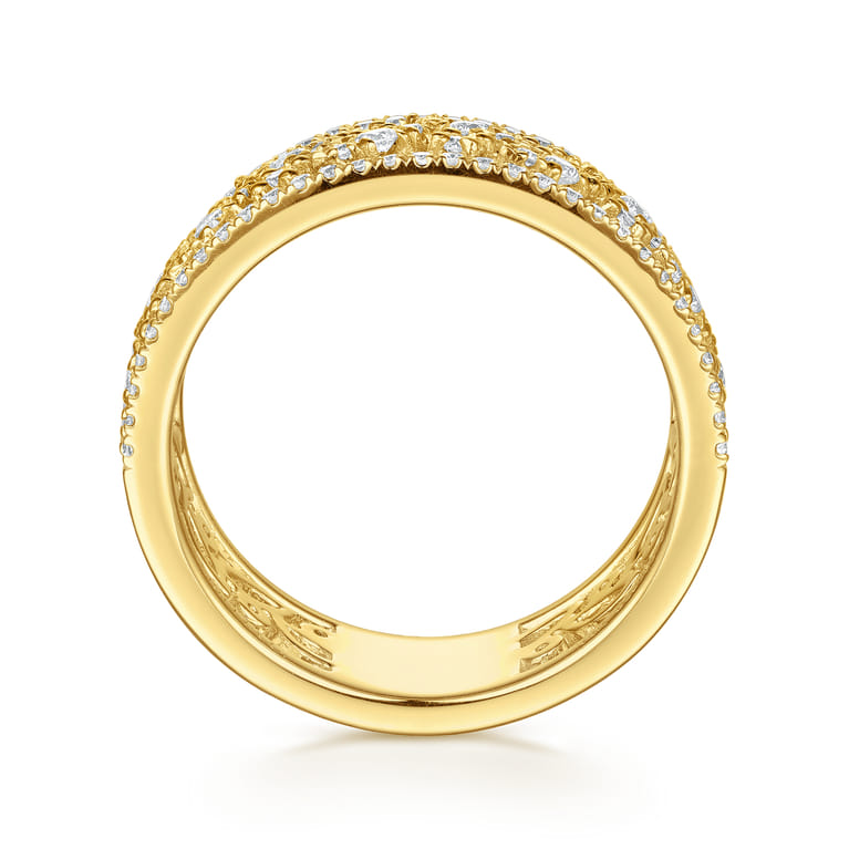 14K Yellow Gold Diamond Marquise Easy Stackable Ring - 0.65 ct - Shot 2