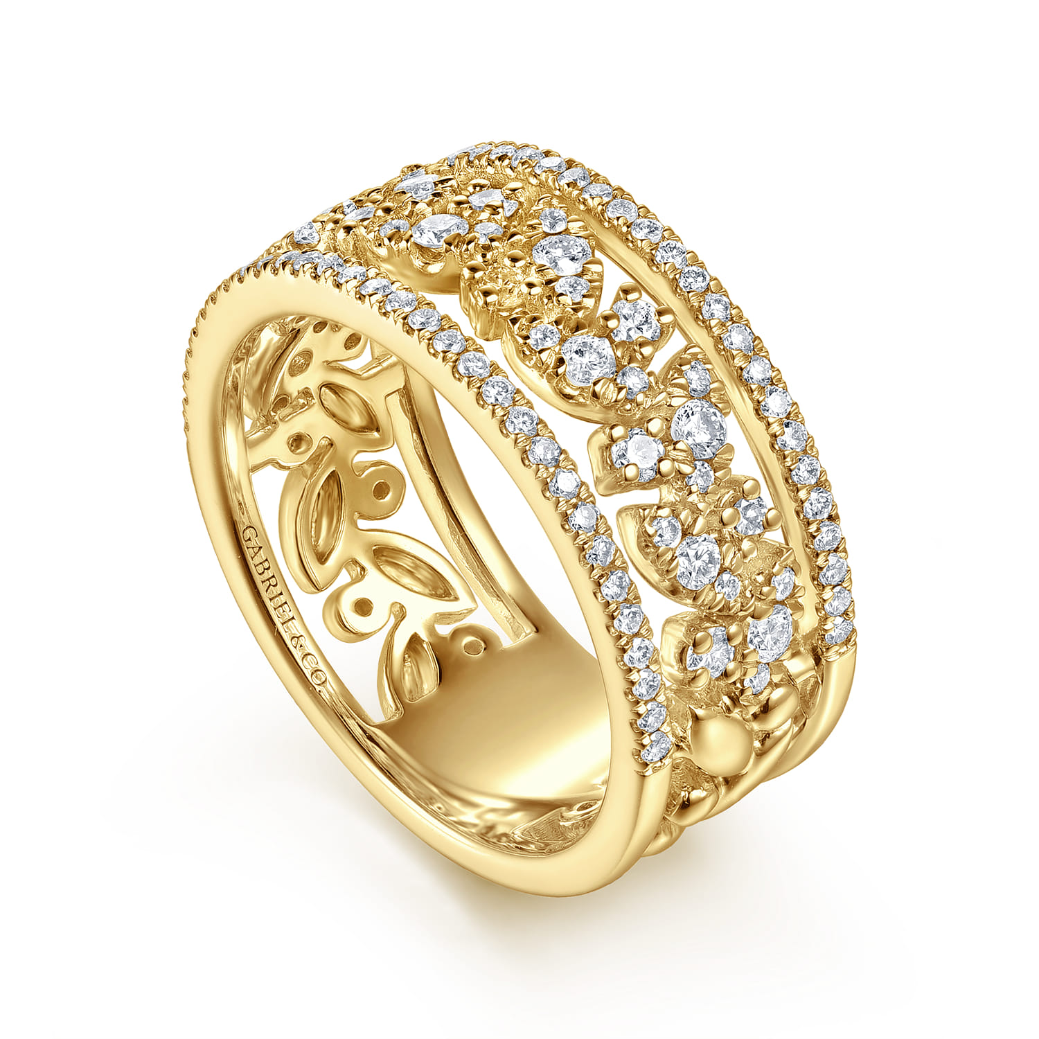 14K Yellow Gold Diamond Marquise Easy Stackable Ring - 0.65 ct - Shot 3