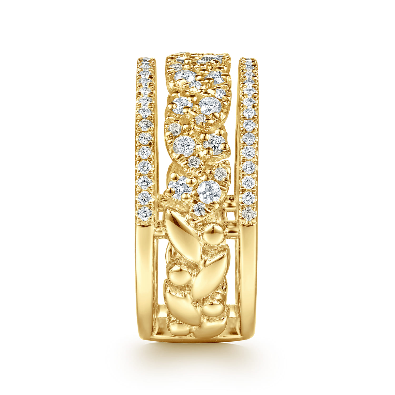 14K Yellow Gold Diamond Marquise Easy Stackable Ring - 0.65 ct - Shot 4
