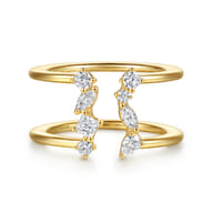 14K Yellow Gold Diamond Marquise Open Smart Ring Enhancer