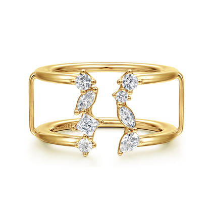 14K Yellow Gold Diamond Marquise Open Smart Ring Enhancer