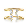 14K Yellow Gold Diamond Marquise Open Smart Ring Enhancer - 0.5 ct