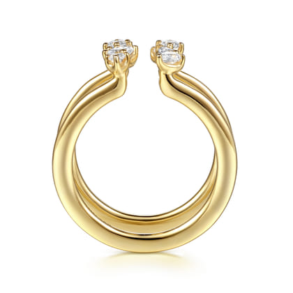 14K Yellow Gold Diamond Marquise Open Smart Ring Enhancer