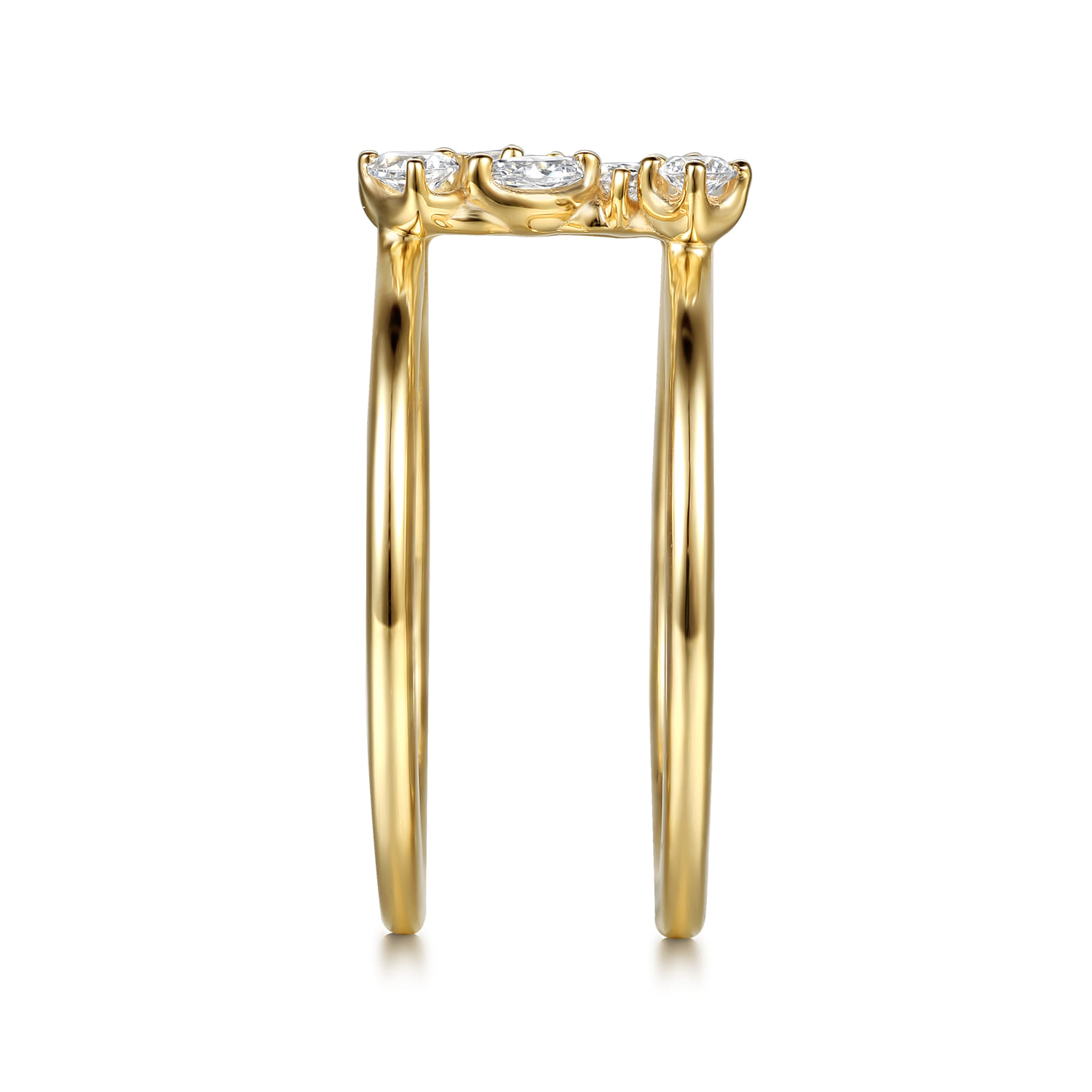 14K Yellow Gold Diamond Marquise Open Smart Ring Enhancer - 0.5 ct - Shot 4