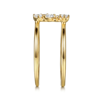 14K Yellow Gold Diamond Marquise Open Smart Ring Enhancer