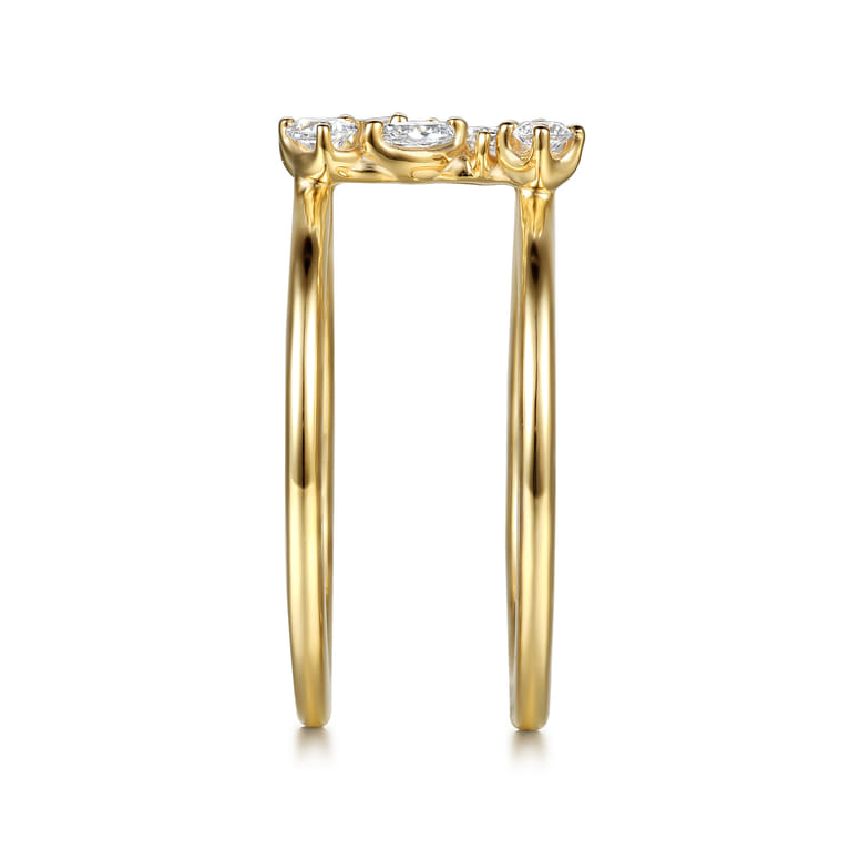 14K Yellow Gold Diamond Marquise Open Smart Ring Enhancer - 0.5 ct - Shot 4