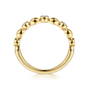 14K Yellow Gold Diamond Marquise Shape Stackable Ring