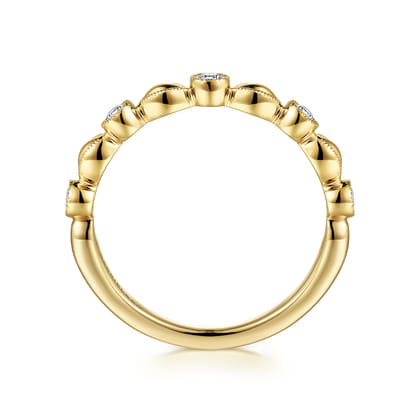 14K Yellow Gold Diamond Marquise Shape Stackable Ring