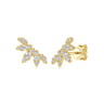 14K Yellow Gold Diamond Marquise Stud Earrings - 0.4 ct