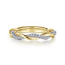 14K Yellow Gold Diamond Matching Wedding Band with White Rhodium - 0.14 ct