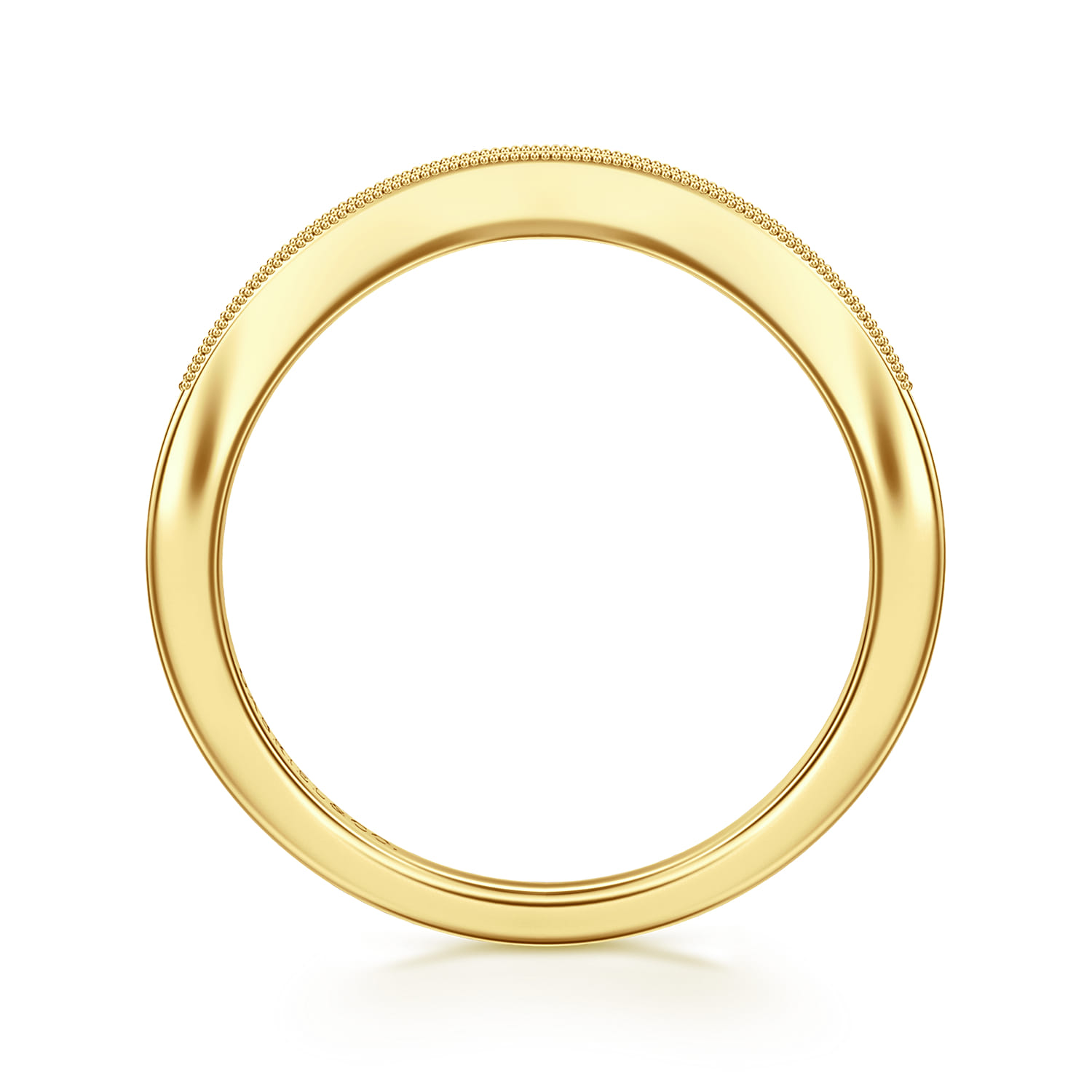 14K Yellow Gold Diamond Matching Wedding Band - 0.08 ct - Shot 2