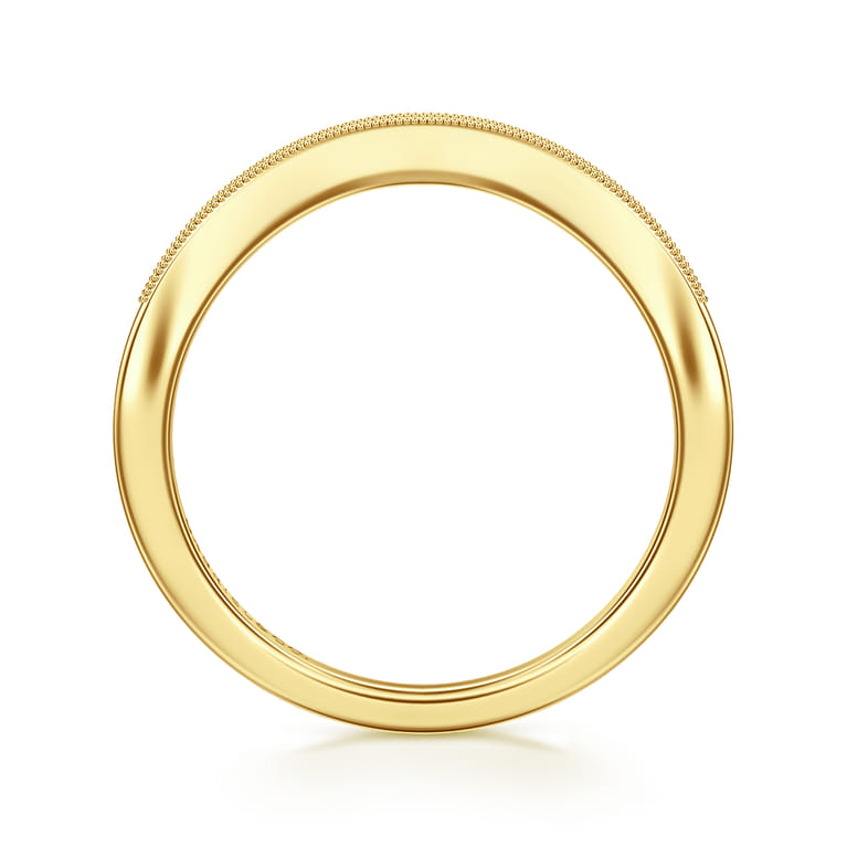 14K Yellow Gold Diamond Matching Wedding Band - 0.08 ct - Shot 2