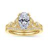 14K Yellow Gold Diamond Matching Wedding Band - 0.08 ct