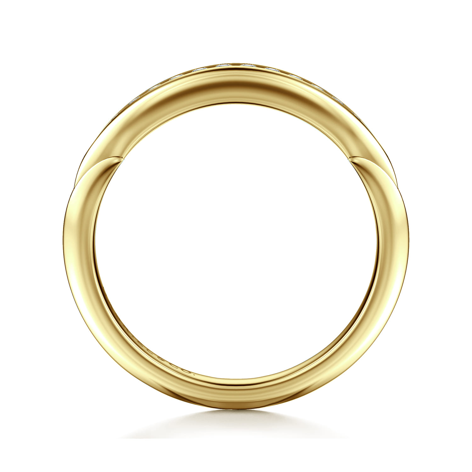 14K Yellow Gold Diamond Matching Wedding Band - 0.11 ct - Shot 2