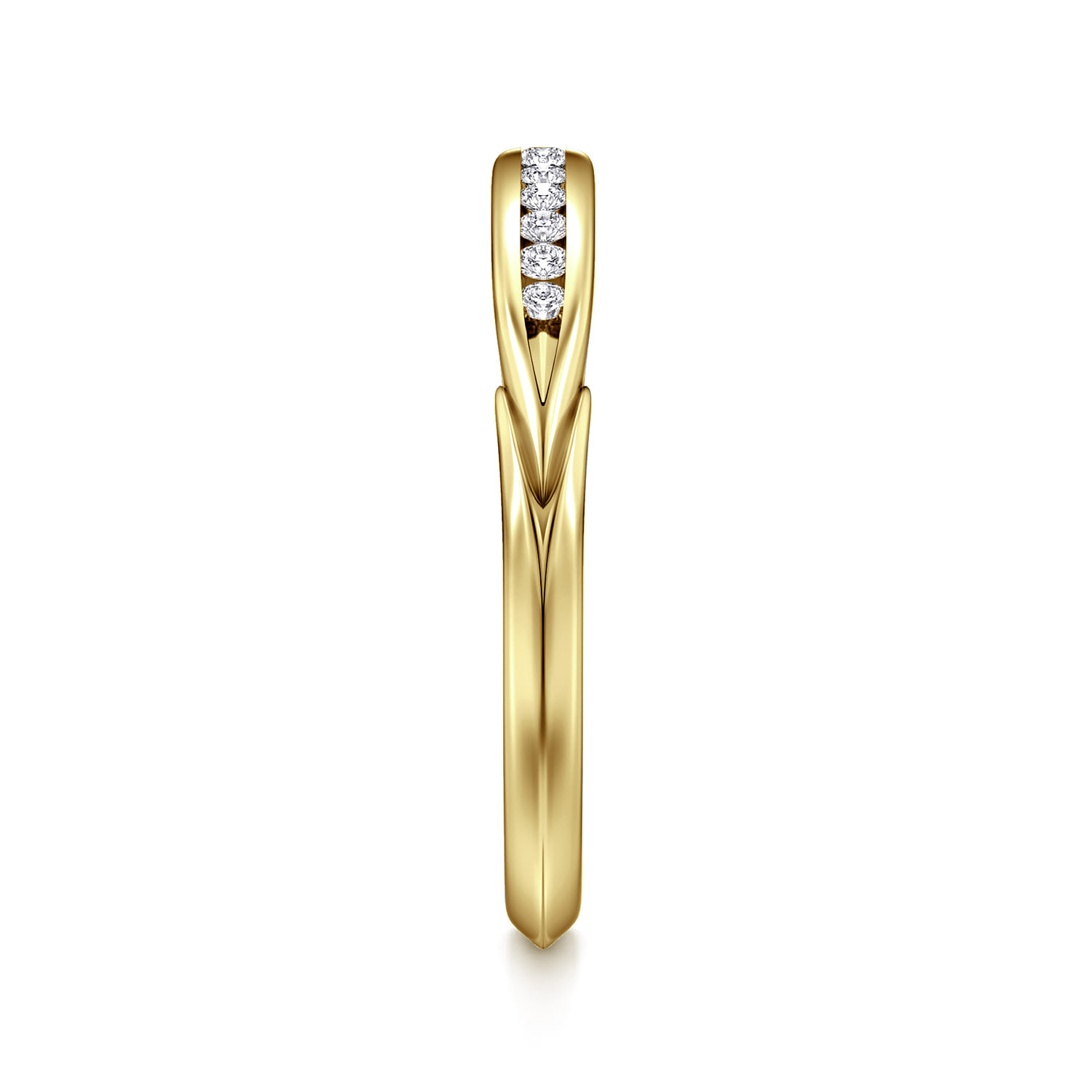 14K Yellow Gold Diamond Matching Wedding Band - 0.11 ct - Shot 4