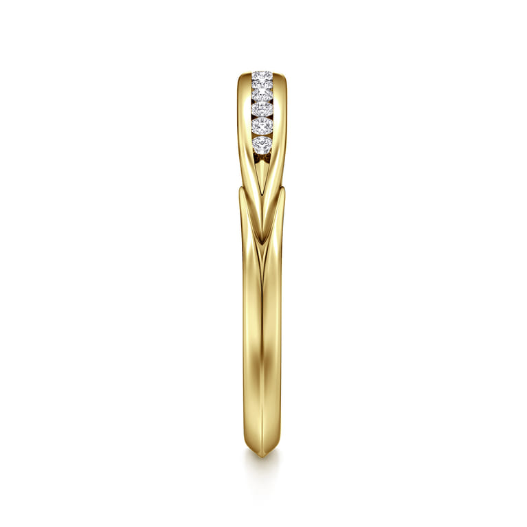 14K Yellow Gold Diamond Matching Wedding Band - 0.11 ct - Shot 4
