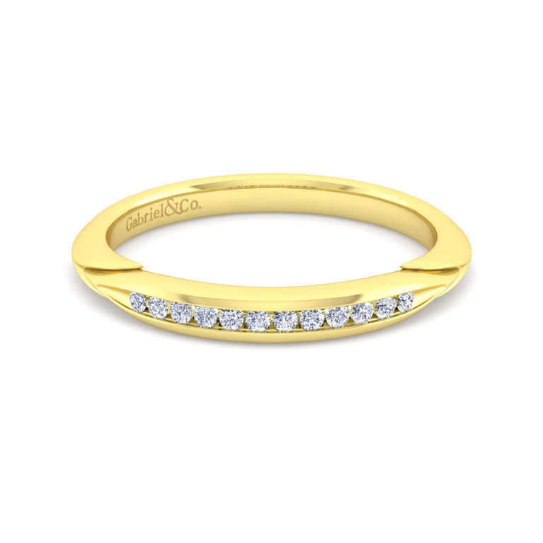 14K Yellow Gold Diamond Matching Wedding Band - 0.11 ct - Shot 1