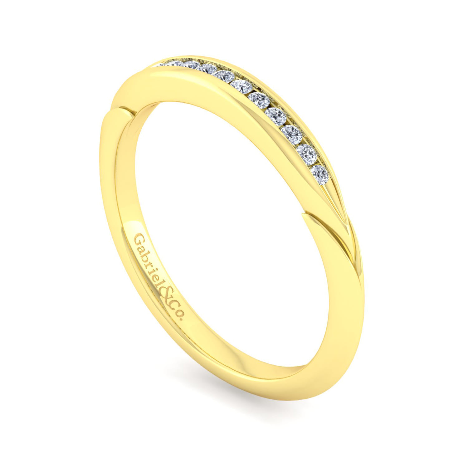 14K Yellow Gold Diamond Matching Wedding Band - 0.11 ct - Shot 3