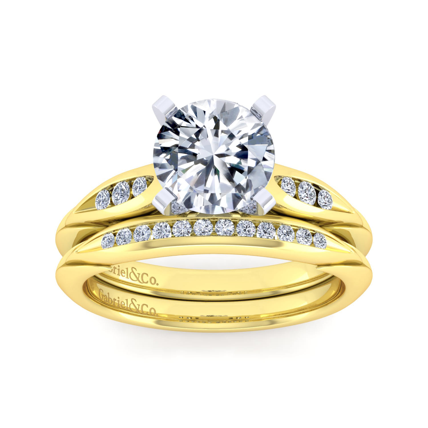 14K Yellow Gold Diamond Matching Wedding Band - 0.11 ct - Shot 4