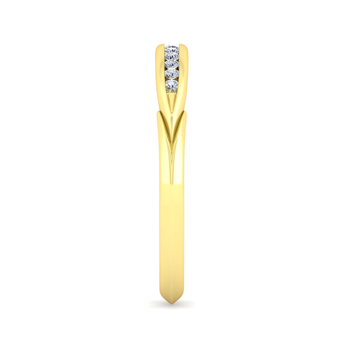 14K Yellow Gold Diamond Matching Wedding Band - 0.11 ct - Shot 5