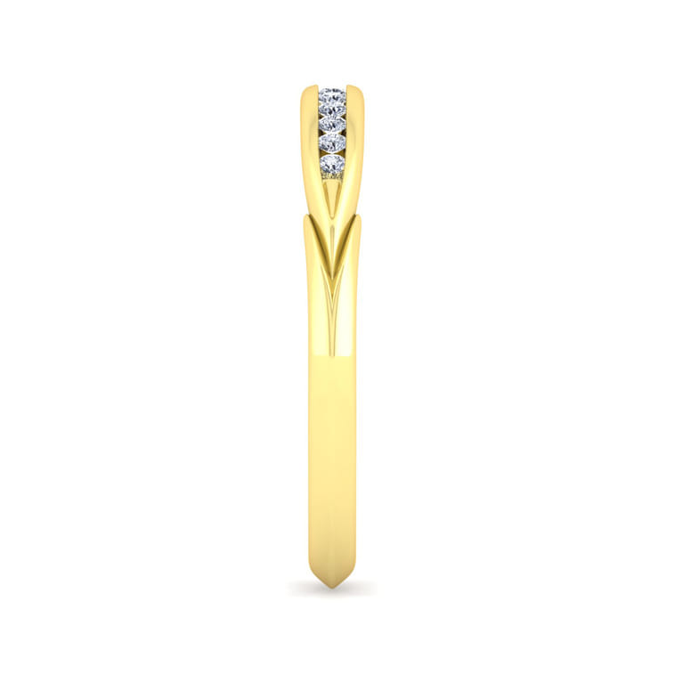 14K Yellow Gold Diamond Matching Wedding Band - 0.11 ct - Shot 5