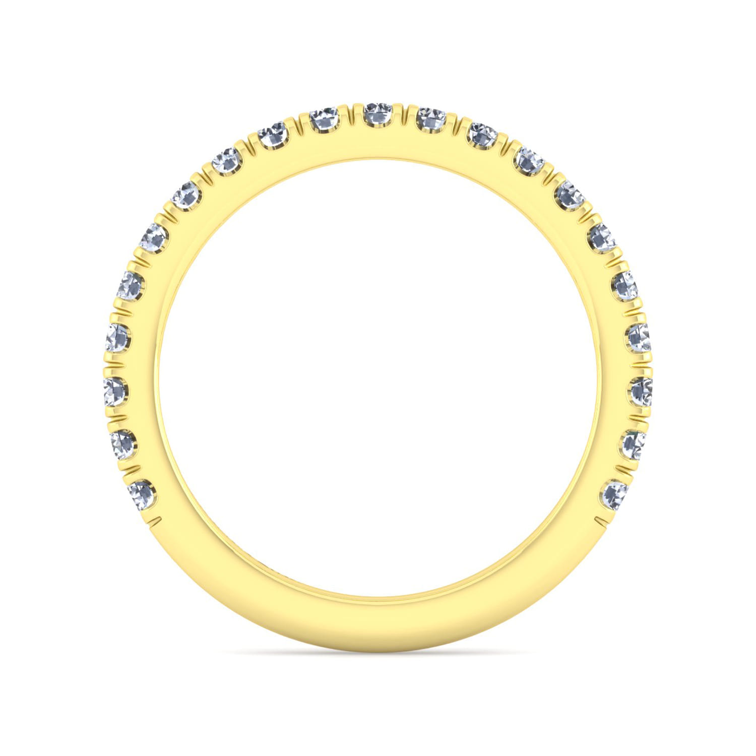 14K Yellow Gold Diamond Matching Wedding Band - 0.6 ct - Shot 2