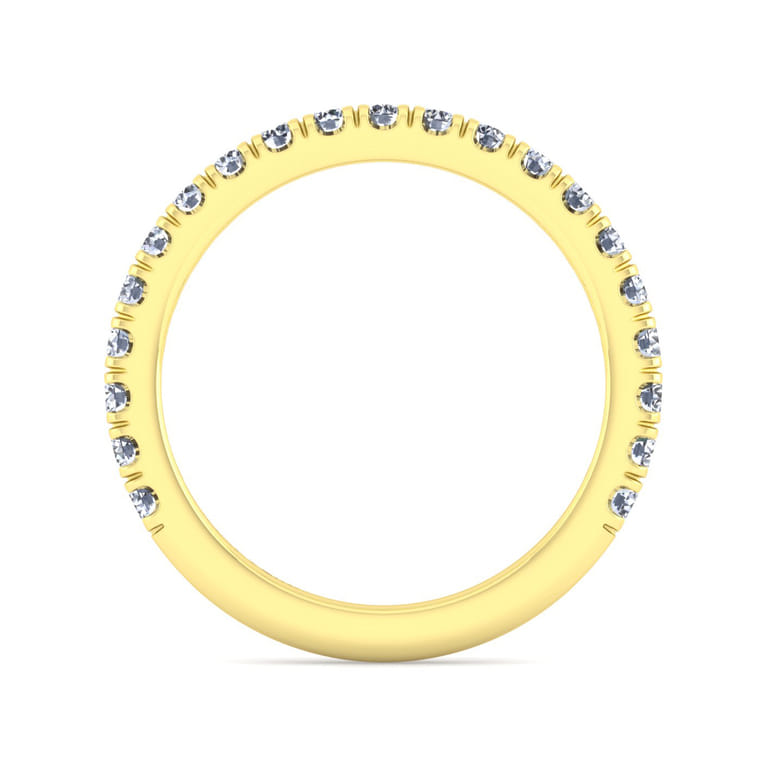14K Yellow Gold Diamond Matching Wedding Band - 0.6 ct - Shot 2