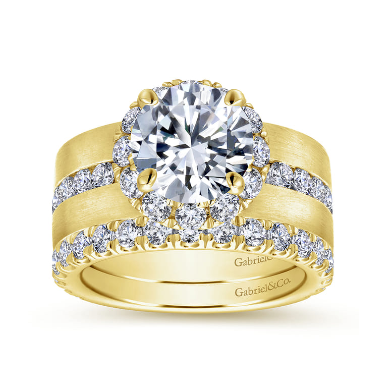 14K Yellow Gold Diamond Matching Wedding Band - 0.72 ct - Shot 4