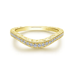14K Yellow Gold Diamond Matching Wedding Band