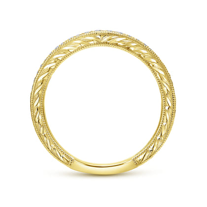 14K Yellow Gold Diamond Matching Wedding Band