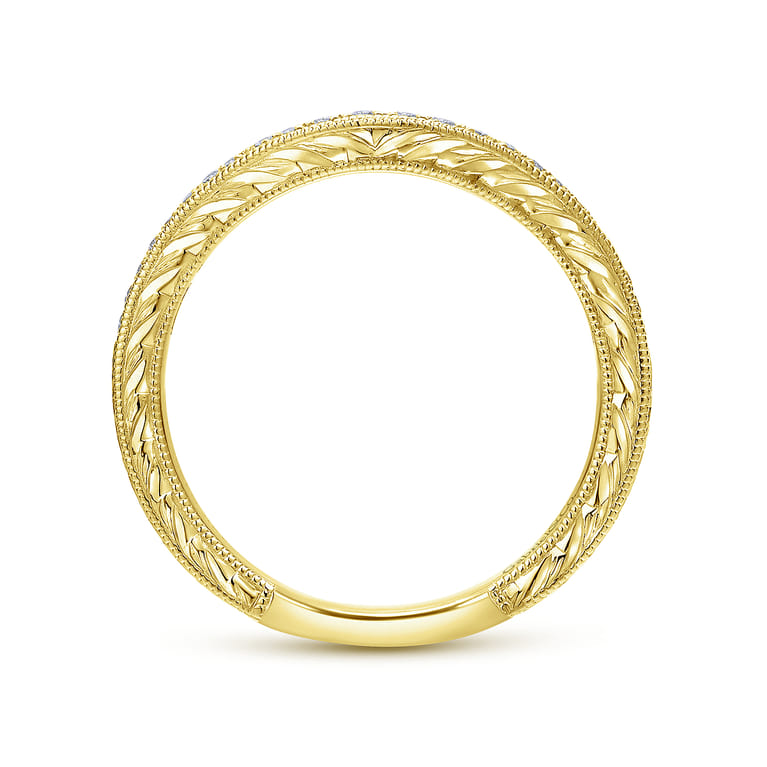 14K Yellow Gold Diamond Matching Wedding Band - 0.13 ct - Shot 2