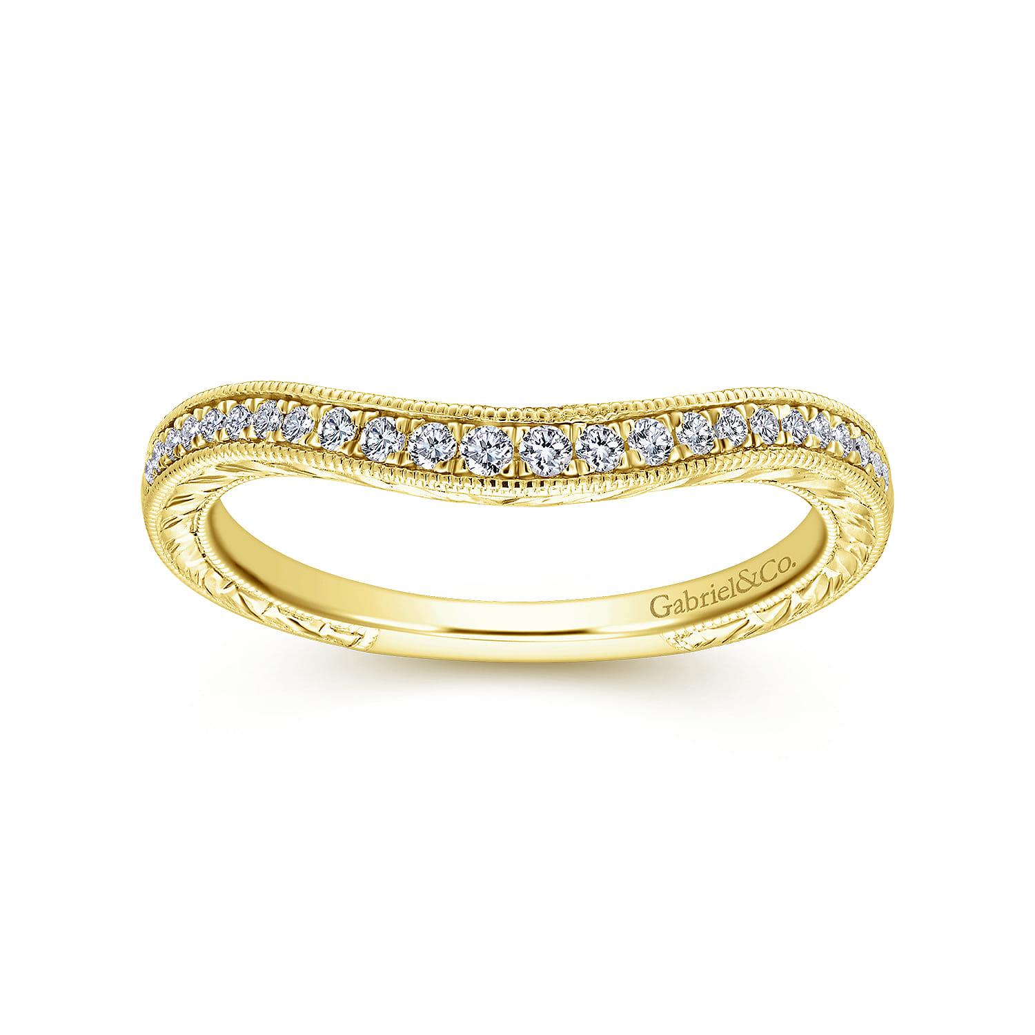 14K Yellow Gold Diamond Matching Wedding Band - 0.13 ct - Shot 5