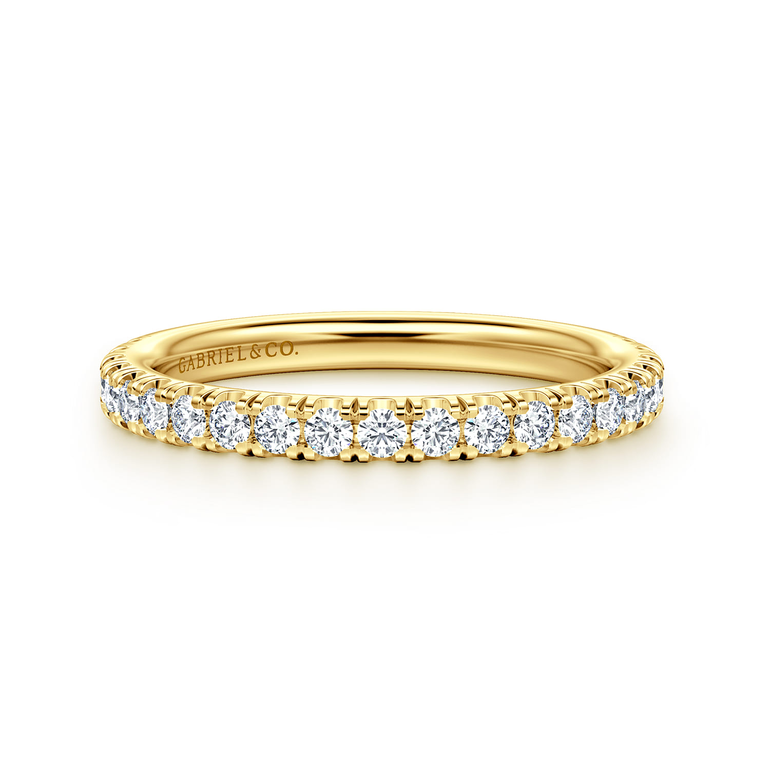14K Yellow Gold Diamond Matching Wedding Band - 0.45 ct - Shot 1