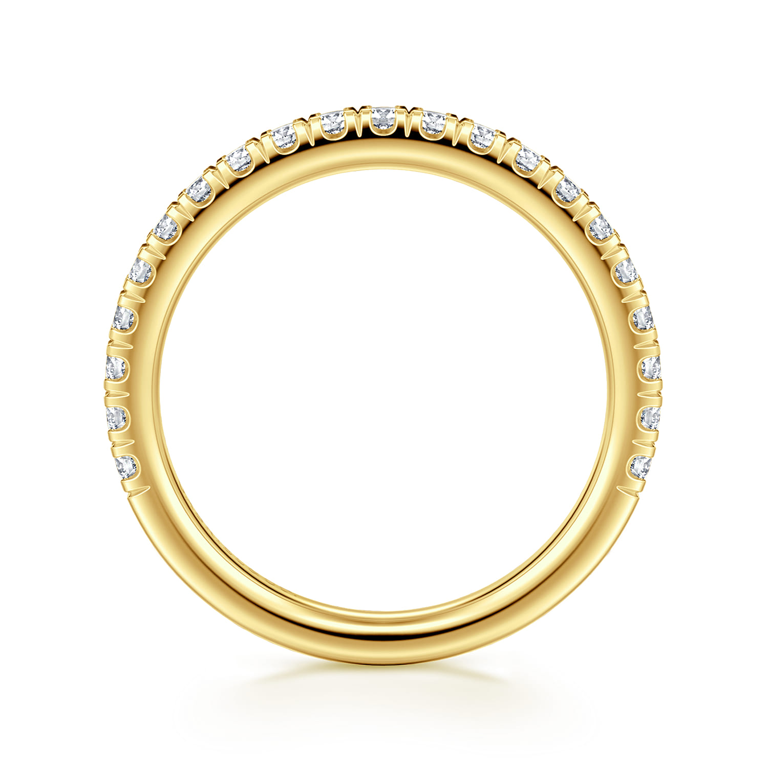 14K Yellow Gold Diamond Matching Wedding Band - 0.45 ct - Shot 2