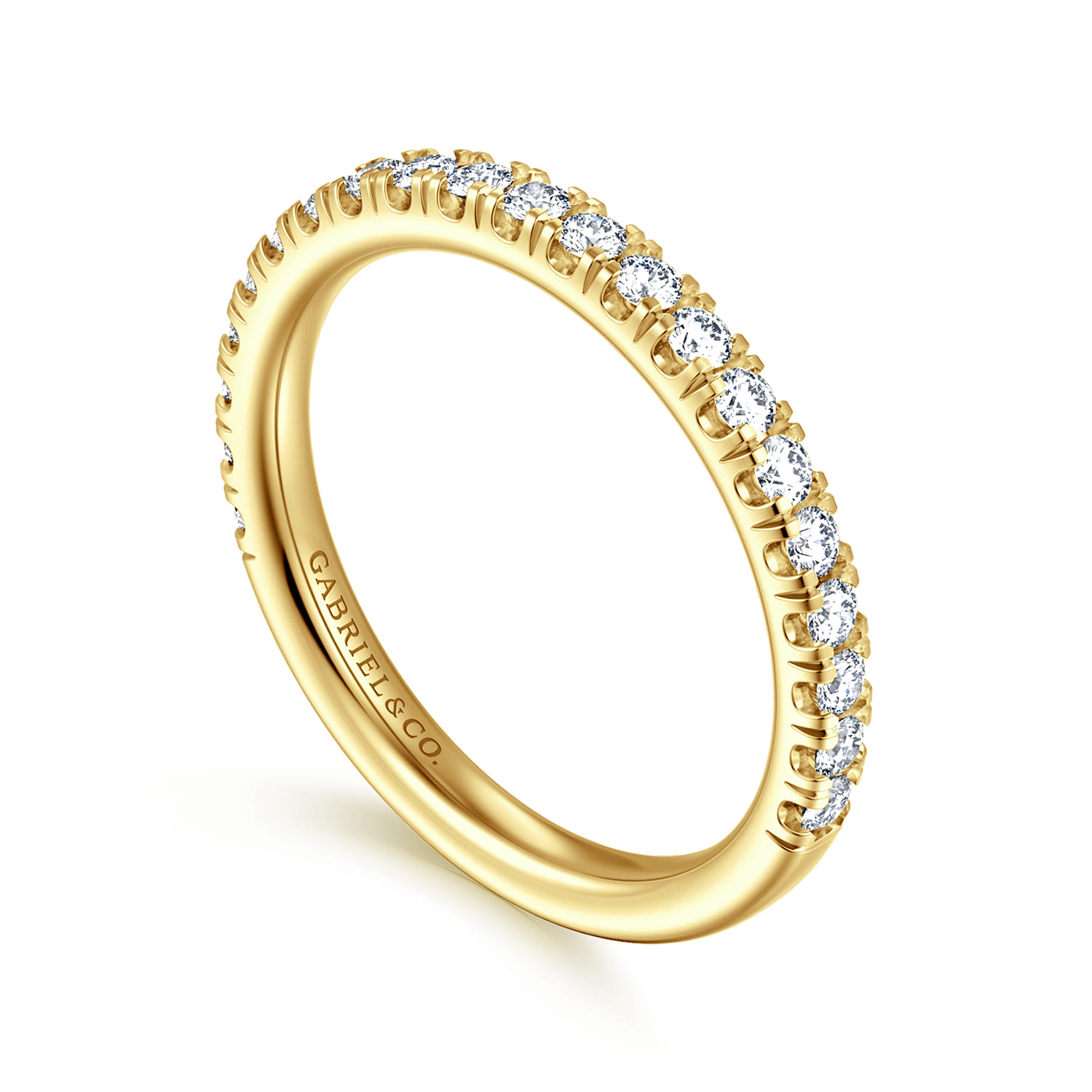 14K Yellow Gold Diamond Matching Wedding Band - 0.45 ct - Shot 3