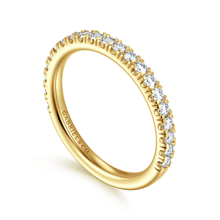 14K Yellow Gold Diamond Matching Wedding Band - 0.45 ct - Shot 3
