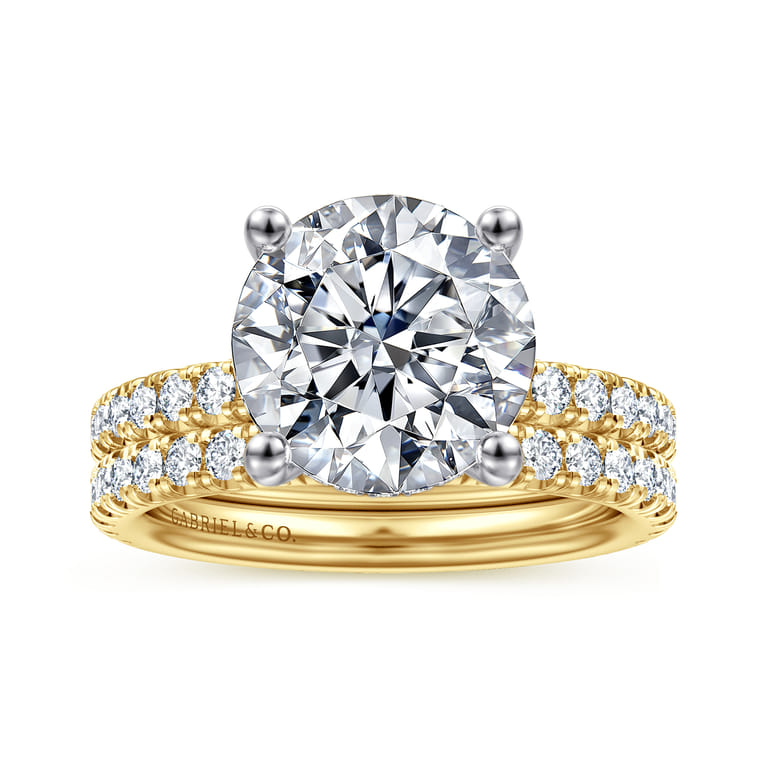 14K Yellow Gold Diamond Matching Wedding Band - 0.45 ct - Shot 4